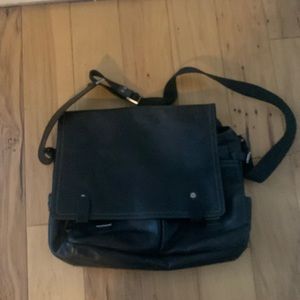 Mens Coach Black Leather Messenger bag